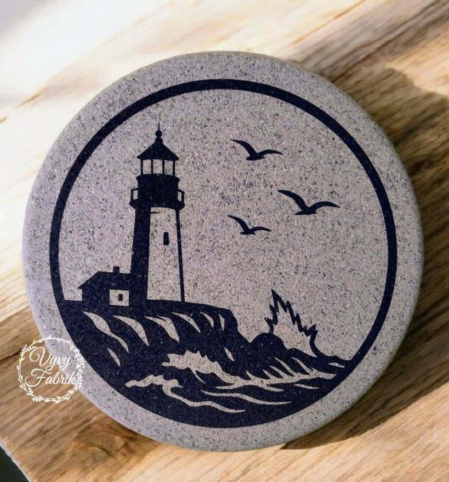 dessous de plat liege motif phare bord de mer