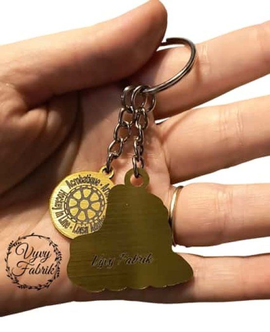 dos porte clé roller artistique en acrylique