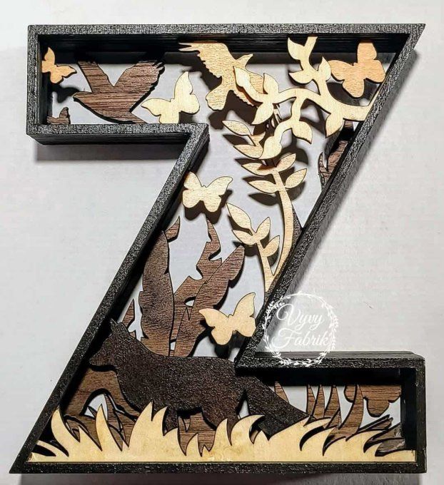 Lettre Wild Alphabet en bois multicouche personnalisable