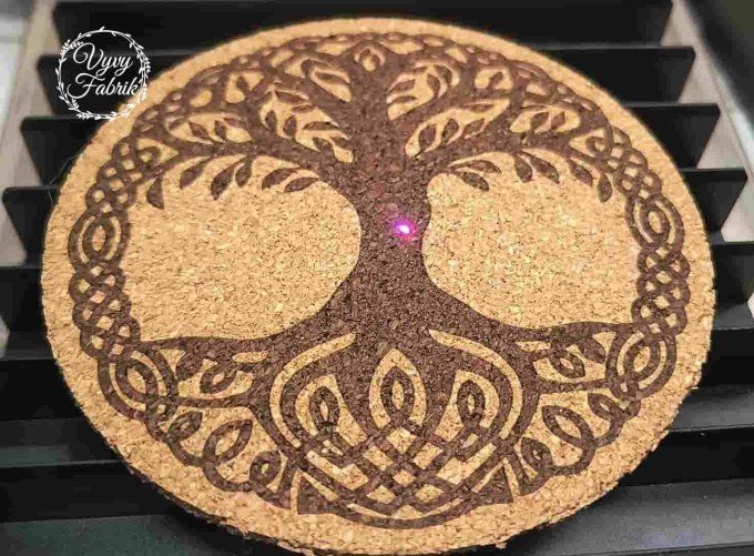 sous verres liege personnalises graves au laser