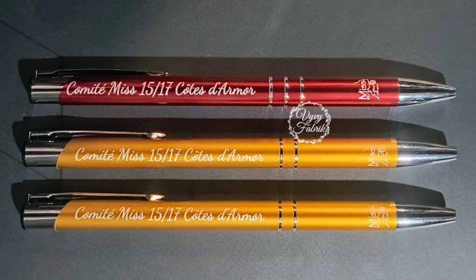 Stylo aluminium personnalisé gravure laser